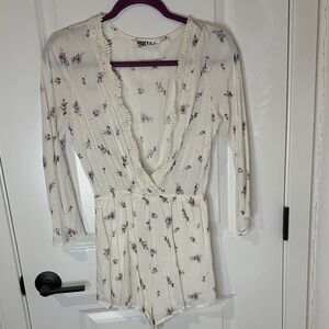 Audrey 3+1 Cream Floral Jumpsuit